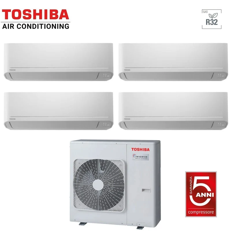 Climatiseur Toshiba Quadri Split Inverter série SEIYA 10+13+13+16 (9+12+12+15) RAS-4M27U2AVG-E R-32 Wi-Fi en option 10000+13000+13000+16000 (9000+12000+12000+15000)