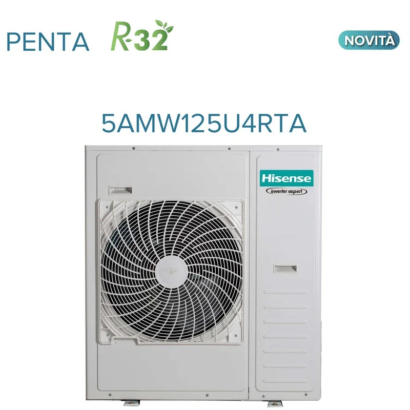 Climatiseur penta-split Hisense inverter série NEW COMFORT 9+9+12+12+12 avec 5AMW125U4RTA R-32 Wi-Fi en option 9000+9000+12000+12000+12000 - Nouveauté