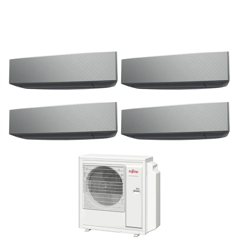 Climatiseur quadri-split inverter Fujitsu série KE SILVER 9+9+9+9 avec AOYG30KBTA4 R-32, Wi-Fi intégré, couleur blanche, 9000+9000+9000+9000