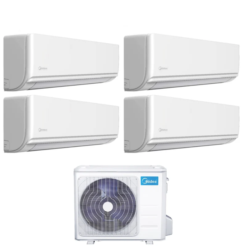 Climatiseur quadri-split inverter Midea série EXCLUSIVE 9+9+9+12 avec M4O-36FN8-Q R-32 Wi-Fi en option 9000+9000+9000+12000