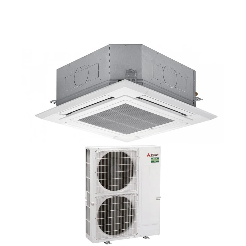 Climatiseur cassette 4 voies Mitsubishi Electric Inverter PLA-EA 34 000 BTU PLA-ZM100EA + PUZ-M100YKA monophasé R-32, Wi-Fi en option, avec grille et télécommande incluses