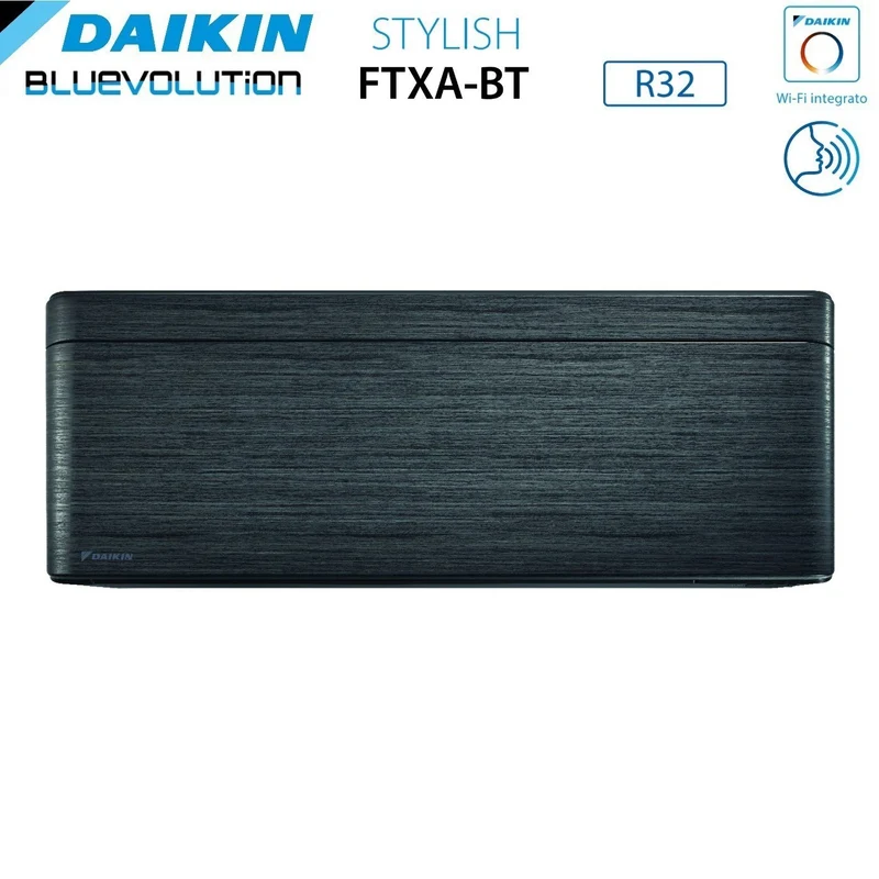 Climatiseur quadri-split inverter Daikin Bluevolution Quadri, élégant, coloris bois noir véritable, série 7+7+9+9 avec 4MXM68N R-32, Wi-Fi intégré, 7000+7000+9000+9000 BTU/h, garantie italienne.