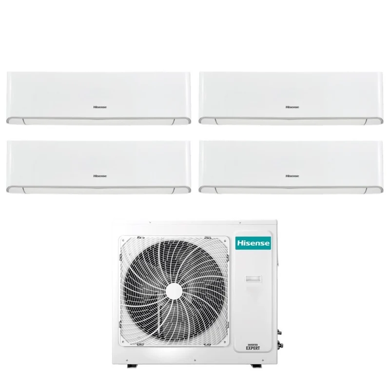 Climatiseur Hisense Quadri Split Inverter série ENERGY 9+9+9+9 avec 4AMW81U4RAA R-32 Wi-Fi intégré 9000+9000+9000+9000