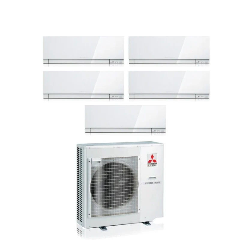 Climatiseur penta-split inverter Mitsubishi Electric Penta KIRIGAMINE ZEN WHITE série MSZ-EF 7+9+9+9+18 avec MXZ-5F102VF R-32 Wi-Fi intégré Couleur blanche 7000+9000+9000+9000+18000