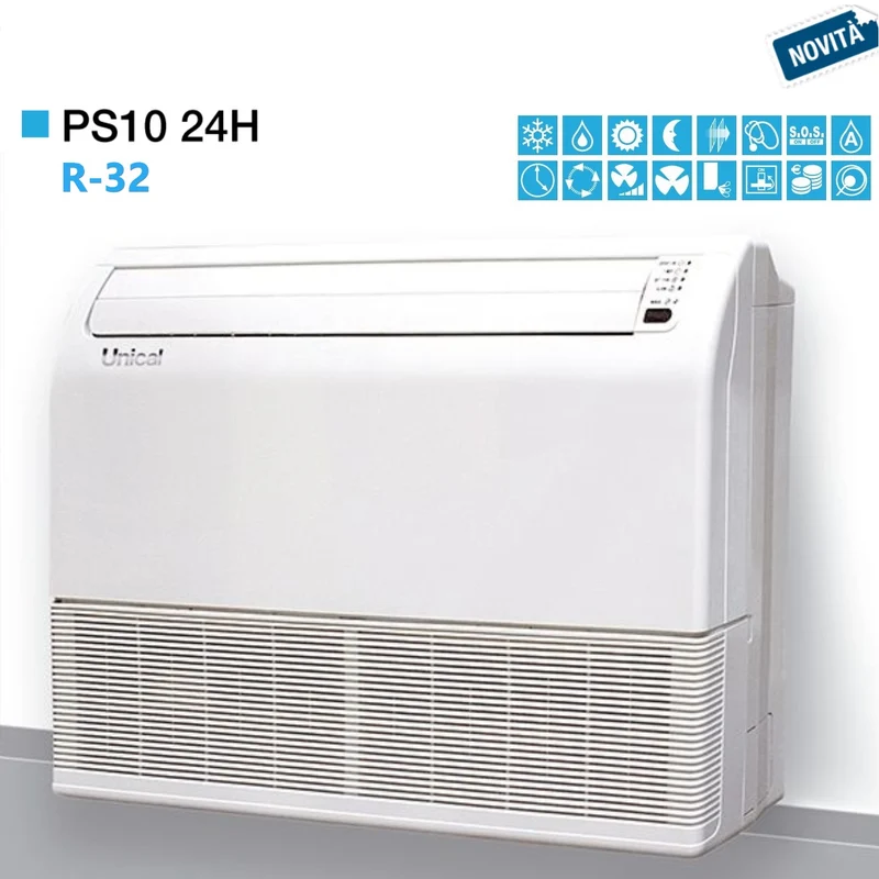 Climatiseur plafond/plancher Unical 24 000 BTU PS10 24 h Classe A++/A+ Gaz R-32 Neuf