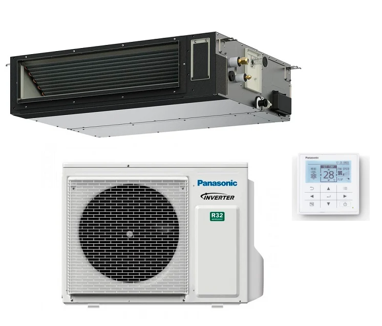 Climatiseur gainable Panasonic PACi NX Standard Inverter 12 000 BTU, puissance moyenne, S-3650PF3 + U-36PZ3E5, R-32, avec télécommande CZ-RTC5B.