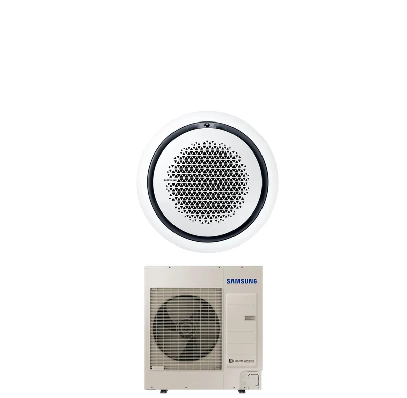 Climatiseur cassette Inverter Samsung 360° 36 000 BTU AC100RN4PKG/EU Monophasé R-32 Wi-Fi en option Panneaux disponibles