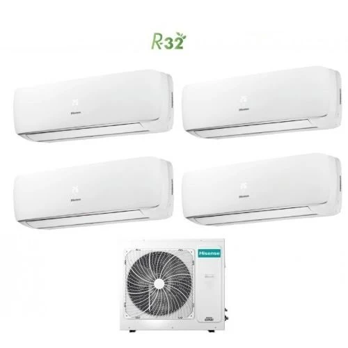 Climatiseur Hisense Quadri Split Inverter série MINI APPLE PIE 9+9+9+12 avec 4AMW81U4RAA R-32 Wi-Fi en option 9000+9000+9000+12000