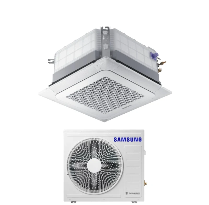 Climatiseur cassette mini Samsung 4 voies Windfree 24 000 BTU AC071RNNDKG R-32 Wi-Fi en option avec panneau inclus