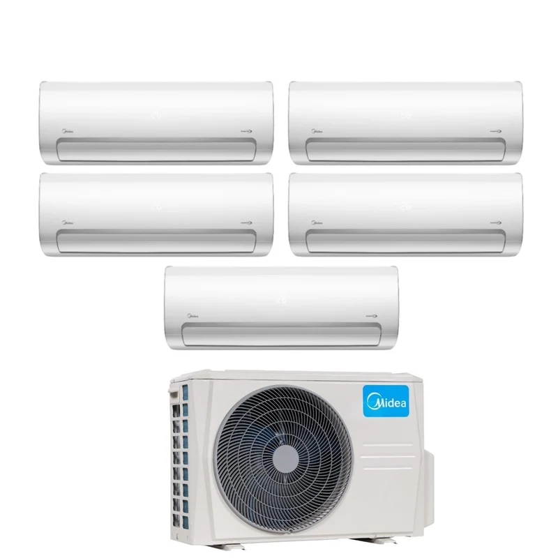 Climatiseur penta-split -inverter Midea MISSION PRO série 9+9+12+12+12 avec M5O-42FN8-Q R-32 et Wi-Fi en option (9000+9000+12000+12000+12000) - Neuf