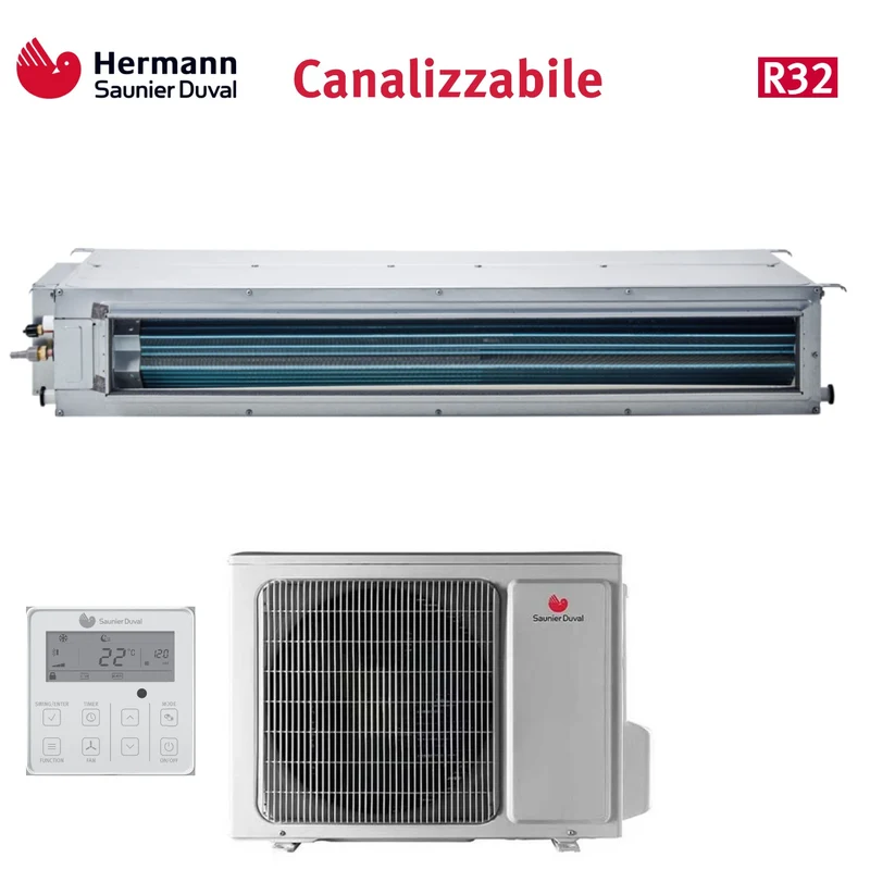Climatiseur gainable Hermann Saunier Duval Inverter 18 000 BTU SDH19-050 IDNI R-32 avec commande filaire incluse