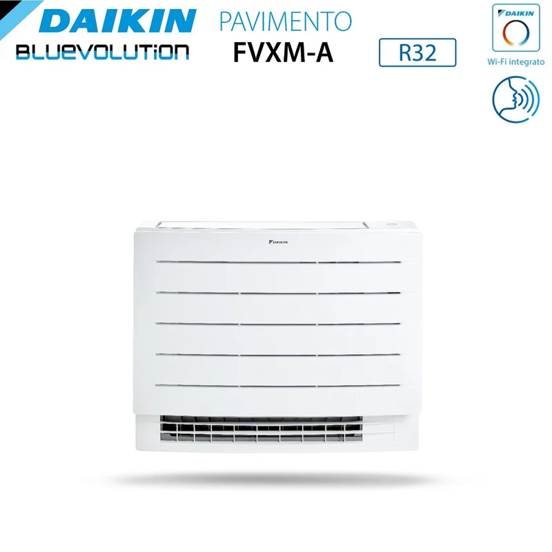 Climatiseur mural Daikin PERFERA série FVXM-A 7+9 (deux unités) avec refroidisseur R-32 2MXM40A, Wi-Fi intégré 7000+9000 W, télécommande infrarouge incluse et garantie italienne.