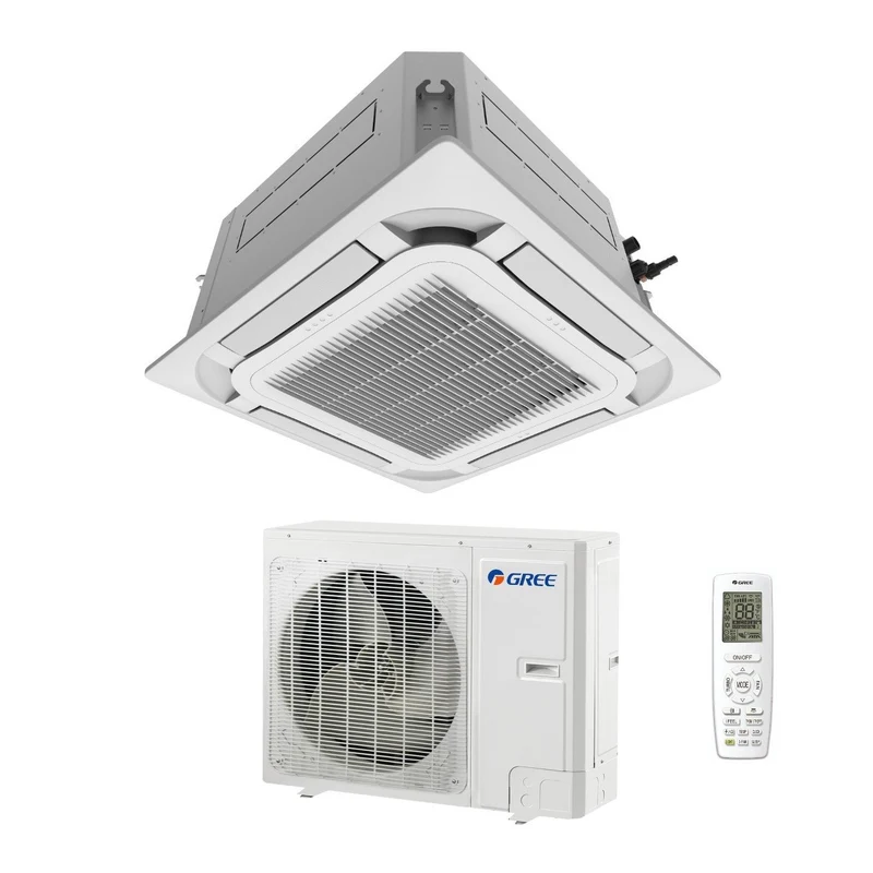 Climatiseur cassette Gree GUD100T/AT 36 000 BTU, 8 voies, R-32, Wi-Fi en option, monophasé, avec télécommande et panneau inclus - Neuf
