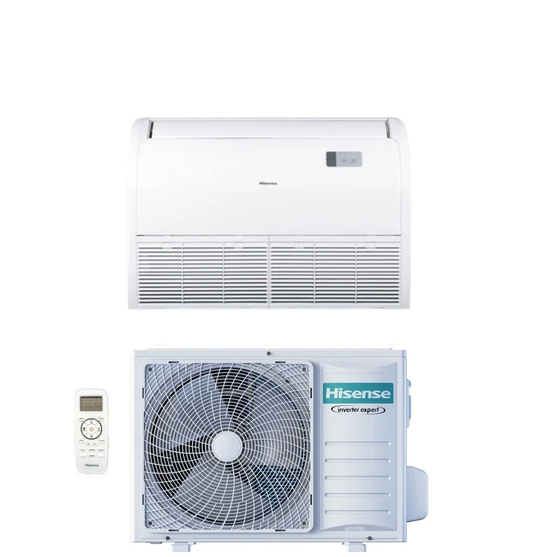 Climatiseur Hisense Inverter plafond/sol série SUPER 24 000 BTU AVT71UR4RB8 + AUW71U4RJ7 R-32 Wi-Fi en option Classe énergétique A++/A+ avec télécommande standard incluse