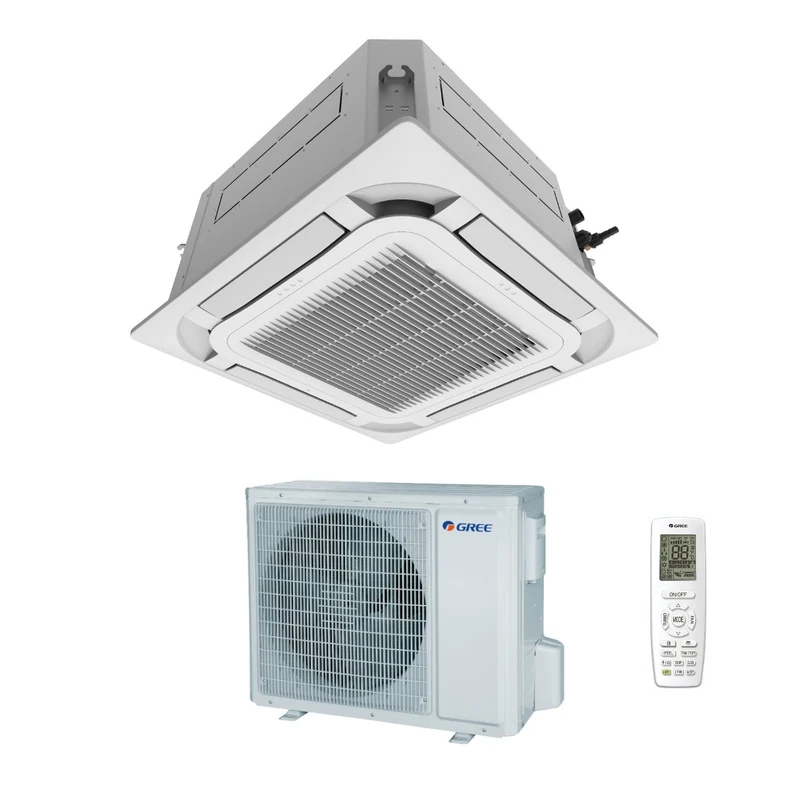 Climatiseur cassette Gree GUD35T/AT 12 000 BTU, 8 voies, R-32, Wi-Fi en option, avec télécommande et panneau inclus - Neuf
