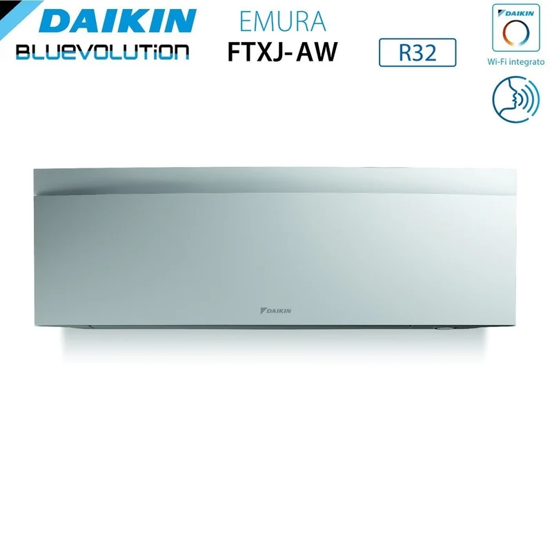 Climatiseur quadri-split inverter Daikin Bluevolution Quadri EMURA WHITE III série 7+12+12+15 avec 4MXM80N R-32, Wi-Fi intégré, puissance 7000+12000+12000+15000 BTU, couleur blanche - Garantie italienne