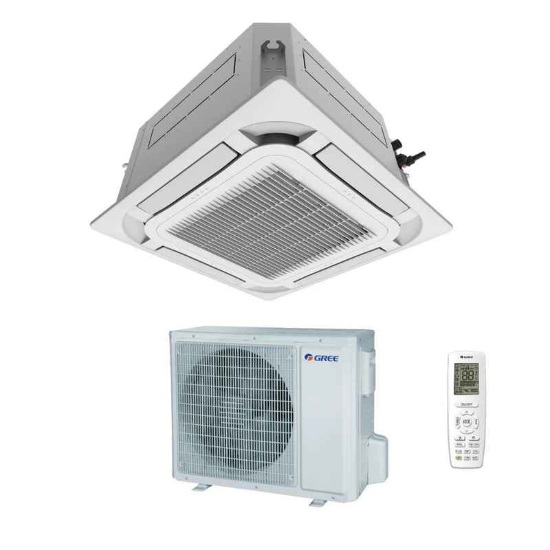 Climatiseur cassette Gree GUD71T/AT 24 000 BTU, 8 voies, R-32, Wi-Fi en option, télécommande et panneau inclus - Neuf
