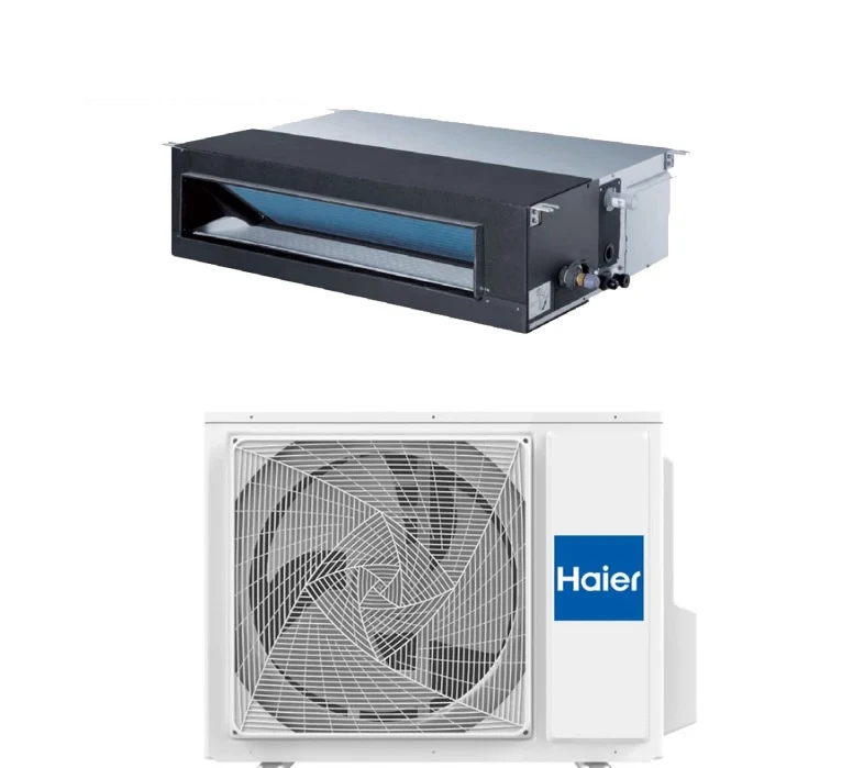 Climatiseur gainable Haier Inverter moyenne pression 24 000 BTU AD71S2SM1FA R-32 avec Wi-Fi en option et commande filaire YR-E16A