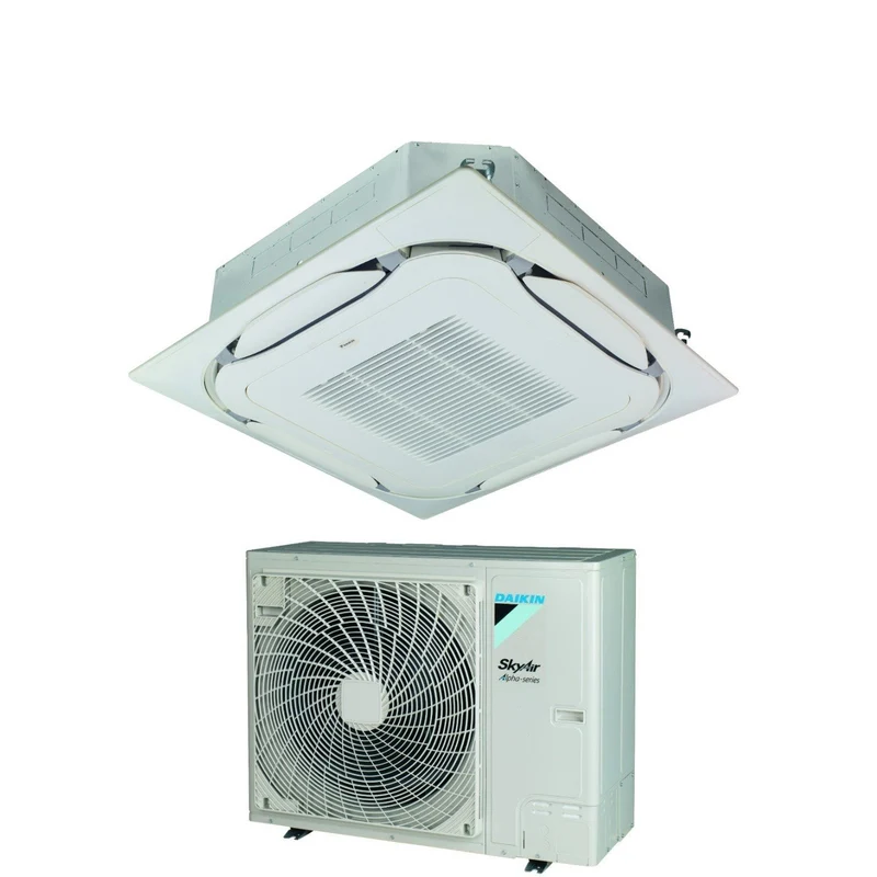 Climatiseur cassette Inverter Daikin Bluevolution SkyAir Alpha-Series 48 000 BTU FCAG140B + RZAG140NV1 monophasé R-32 avec Wi-Fi en option et grille standard