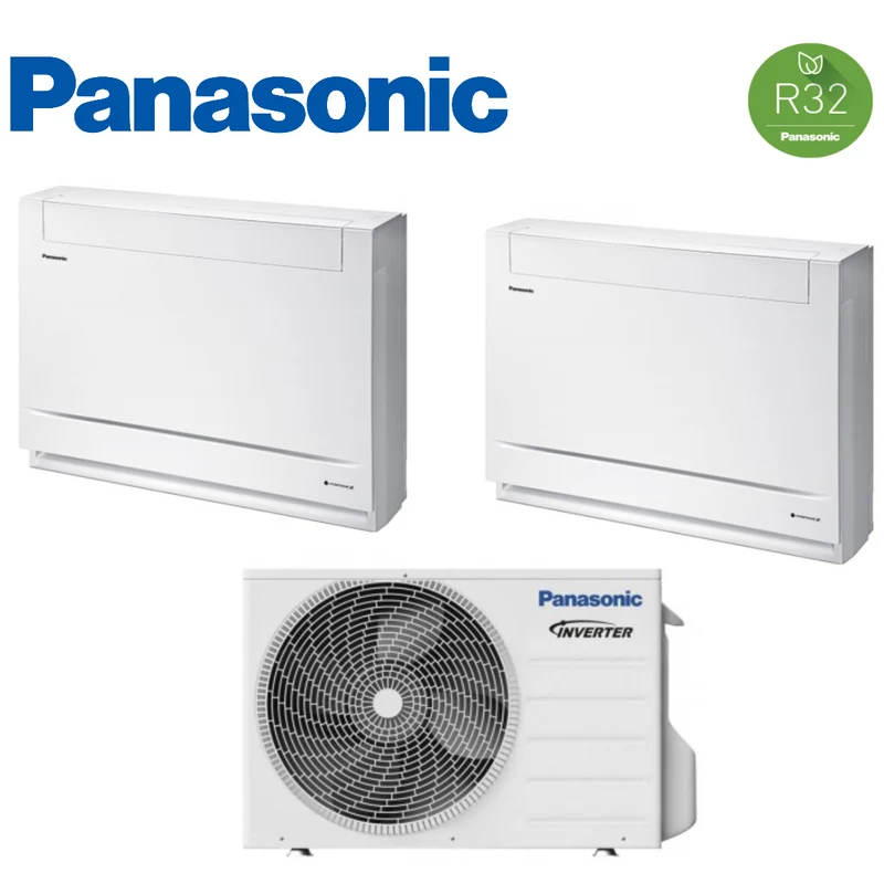 Climatiseur mural Panasonic à double split et inverseur 9+12 BTU avec CU-2Z50TBE, gaz R-32, puissance 9000+12000 BTU, Wi-Fi en option