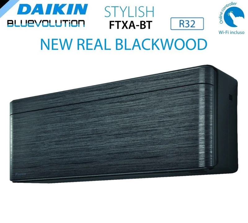Climatiseur quadri-split inverter Daikin Bluevolution Quadri, élégant, coloris bois noir véritable, série 7+9+9+9 avec 4MXM68N R-32, Wi-Fi intégré, 7000+9000+9000+9000, garantie italienne.
