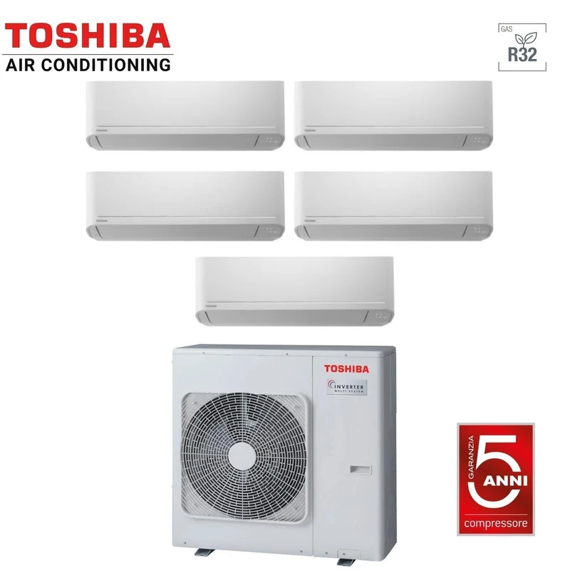 Climatiseur Toshiba Penta Split Inverter série SEIYA 13+13+13+13+13 (12+12+12+12) RAS-4M27U2AVG-E R-32 Wi-Fi en option 13000+13000+13000+13000+13000 (12000+12000+12000+12000+12000)