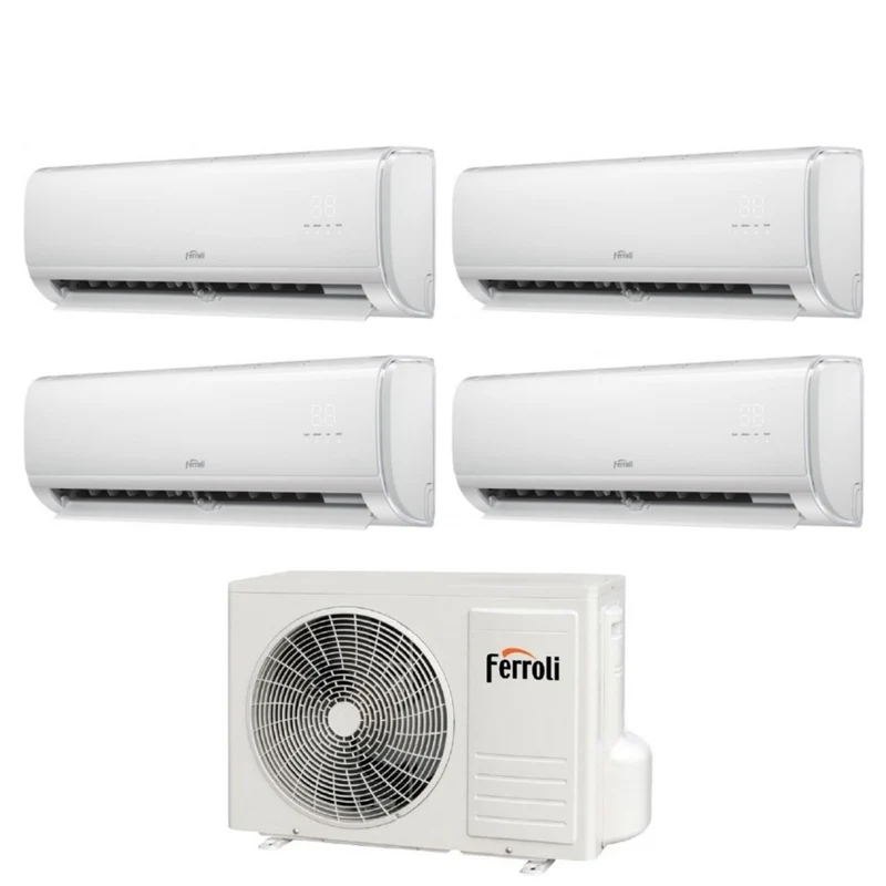 Climatiseur quadri-split inverter Ferroli Giada M 9000+9000+9000+9000 BTU avec Wi-Fi intégré 28-4, compatible Alexa et Google Home 9+9+9+9 - NEUF