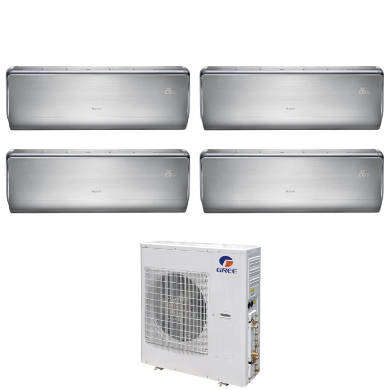 Climatiseur Gree Quadri Split Inverter série U-CROWN 9+9+12+18 avec GWHD(36)NK6LO R-32 Wi-Fi intégré 9000+9000+12000+18000