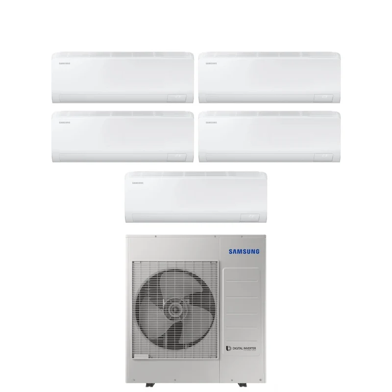 Climatiseur penta-split -inverter Samsung CEBU série S2 7+9+9+9+12 avec AJ100TXJ5KG R-32 et Wi-Fi intégré 7000+9000+9000+9000+12000