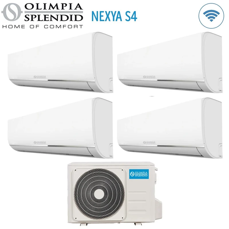 Climatiseur quadri-split inverter Olimpia Splendid Quadri NEXYA série S4 9+9+9+9 avec OS-CEMYH28EI R-32 Wi-Fi intégré 9000+9000+9000+9000