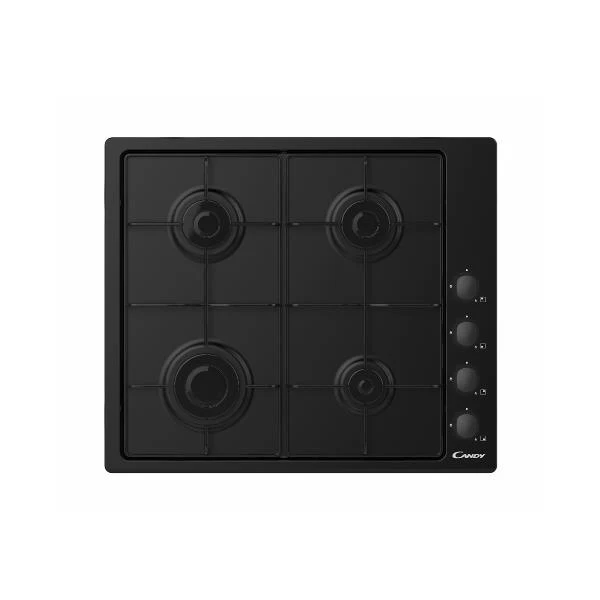 Plaque de cuisson Candy CHW6LBB à 4 brûleurs (L 59,5 x P 51 cm), panneau de commande latéral noir