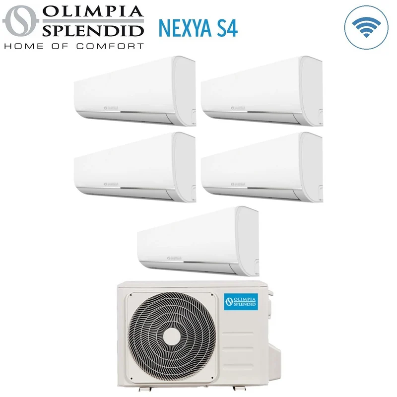 Climatiseur penta-split inverter Olimpia Splendid Penta NEXYA série S4 9+9+9+9+9 avec OS-CEMEH42EI R-32 Wi-Fi intégré 9000+9000+9000+9000+9000