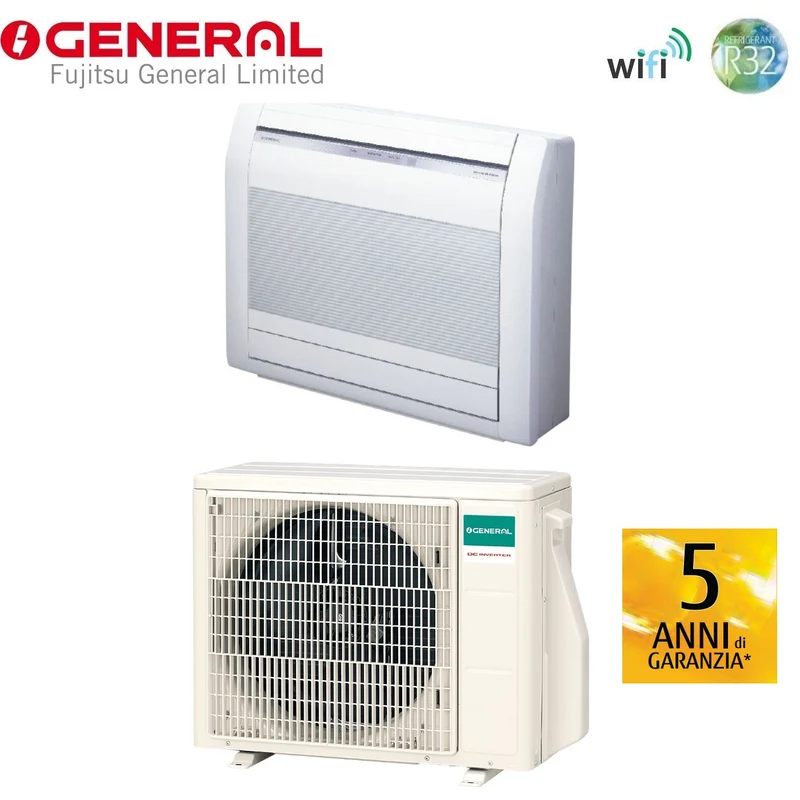 Climatiseur mural console General Fujitsu Inverter 14 000 BTU AGHG14KVCA R-32 avec Wi-Fi en option