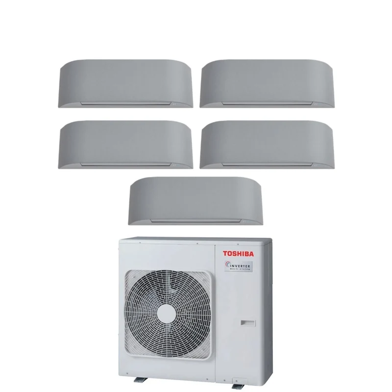 Climatiseur penta-split inverter Toshiba série HAORI 10+10+10+10+10 (9+9+9+9+9) RAS-5M34U2AVG-E R-32 avec Wi-Fi intégré 10000+10000+10000+10000+10000 (9000+9000+9000+9000+9000) Gris clair