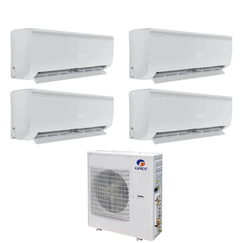 Climatiseur quadri-split inverter Gree BORA PLUS série 9+9+12+12 avec GWHD(28)NK6OO R-32 Wi-Fi en option 9000+9000+12000+12000