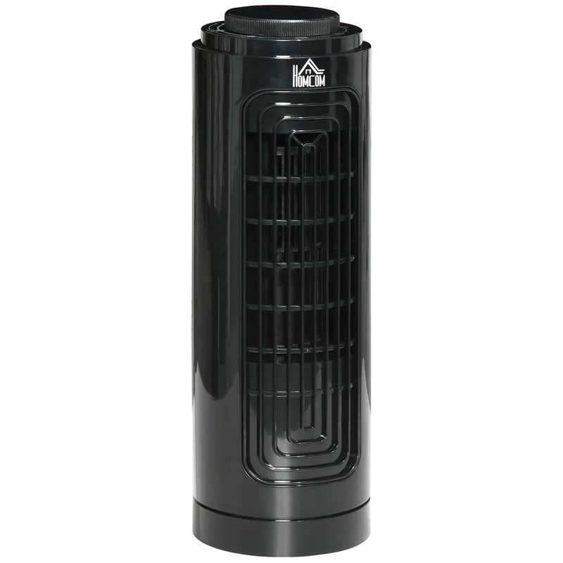 Ventilateur à colonne oscillant Easycomfort à 3 vitesses, silencieux, en ABS et cuivre, Ø 11 x 32,5 cm, noir