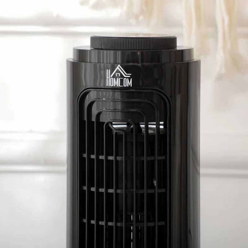 Ventilateur à colonne oscillant Easycomfort à 3 vitesses, silencieux, en ABS et cuivre, Ø 11 x 32,5 cm, noir