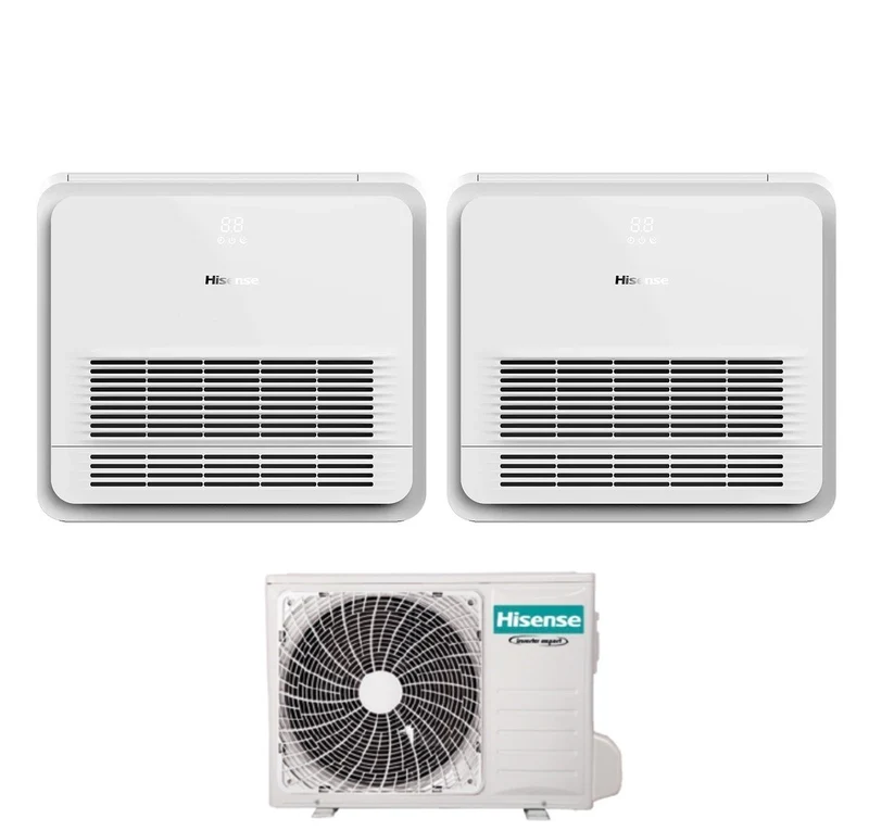 Climatiseur Hisense Dual Split Console 12+12 avec 3AMW62U4RJC R-32 Wi-Fi en option Télécommande standard incluse 12000+12000