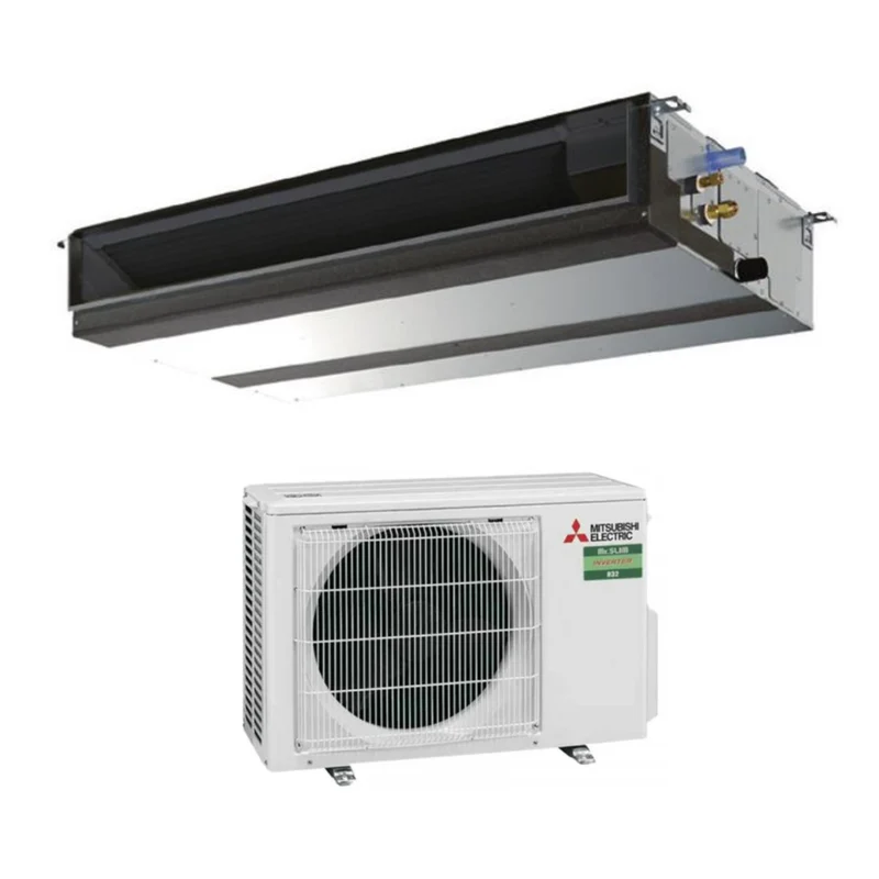Climatiseur gainable Mitsubishi Electric Inverter, moyenne pression, 12 000 BTU PEAD-M35JA + SUZ-M35VA R-32, Wi-Fi en option