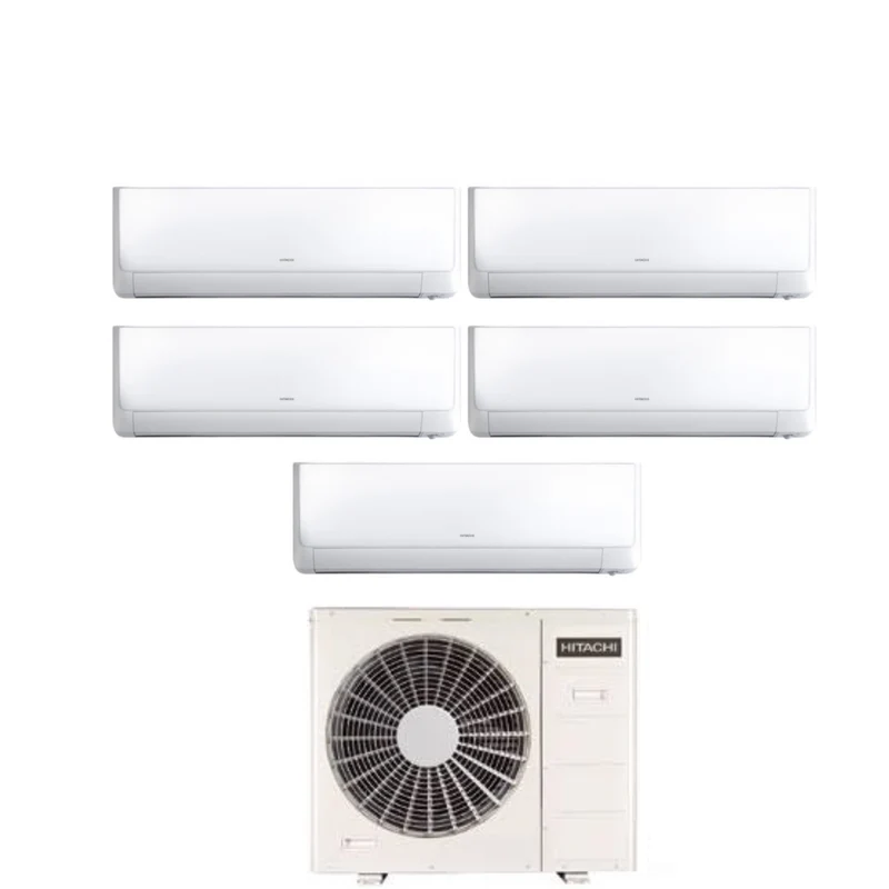 Climatiseur Hitachi Penta Split Inverter Performance Series 9+9+9+9+12 avec RAM-110NP5E R-32 et Wi-Fi en option (9000+9000+9000+9000+12000 BTU) - Neuf