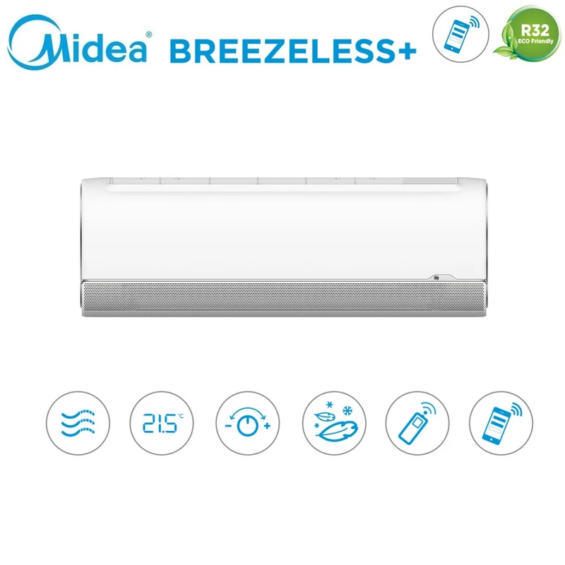 Climatiseur quadri-split inverter Midea BreezeleSS+ 12+12+12+12 Quadri avec Wi-Fi intégré M4O-36FN8-Q R-32 12000+12000+12000+12000 - Neuf