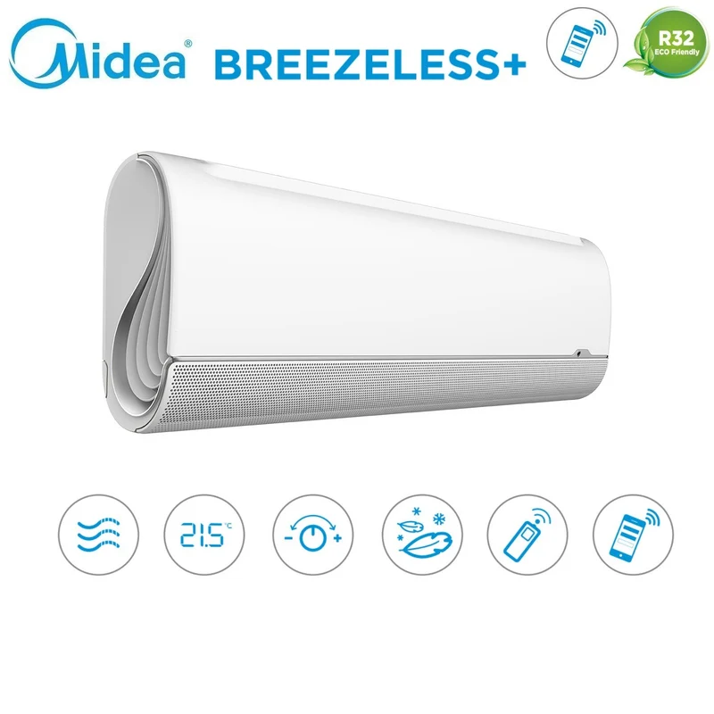 Climatiseur quadri-split inverter Midea BreezeleSS+ 12+12+12+12 Quadri avec Wi-Fi intégré M4O-36FN8-Q R-32 12000+12000+12000+12000 - Neuf
