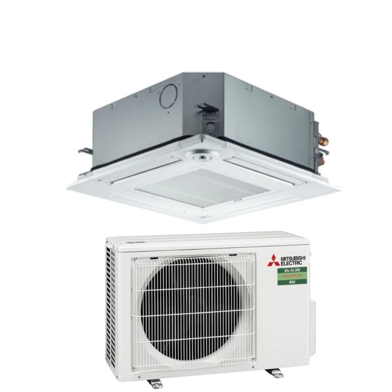 Climatiseur cassette Inverter Mitsubishi Electric 9000 BTU SLZ-M25FA R-32 avec Wi-Fi en option, télécommande et grille incluses