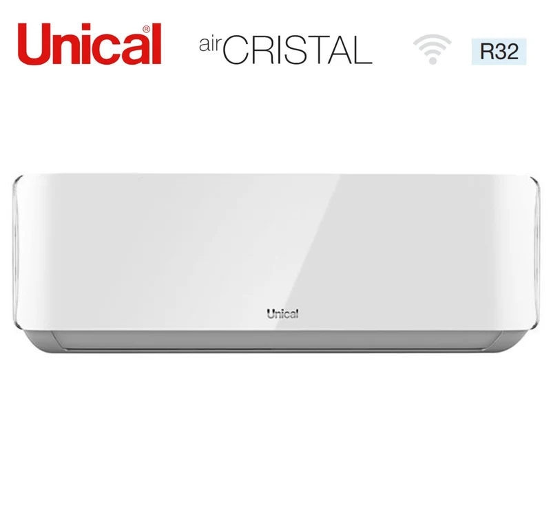 Climatiseur quadri-split inverter Unical série AIR CRISTAL 10+10+10+13 avec KMX4 36HE R-32 Wi-Fi en option 10000+10000+10000+13000