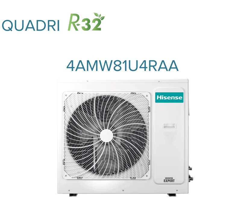 Climatiseur Hisense Quadri Split Inverter série ENERGY 9+9+9+12 avec 4AMW81U4RAA R-32 et Wi-Fi intégré 9000+9000+9000+12000