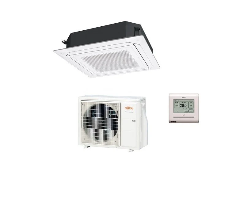 Climatiseur cassette 4 voies Fujitsu série KR à flux circulaire 54 000 BTU R-32, code 3NGF88380, blanc, AUXG54KRLB - NEUF