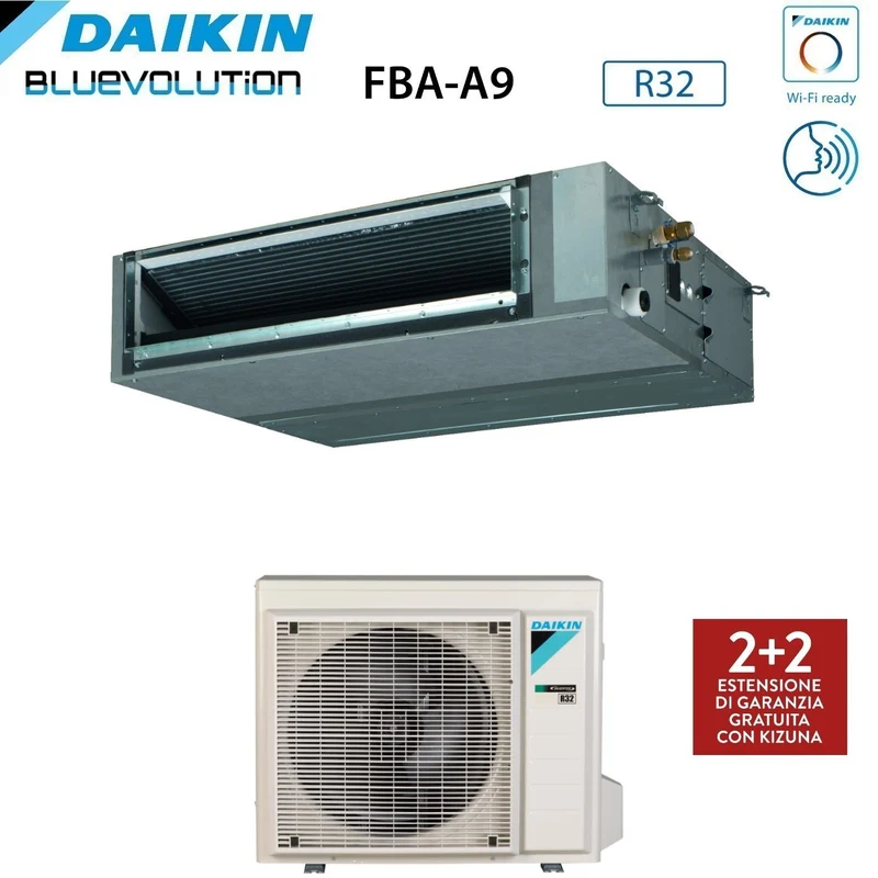 Climatiseur gainable Daikin Bluevolution, puissance moyenne 18 000 BTU, FBA50A, monophasé, R-32, Wi-Fi en option - Garantie italienne
