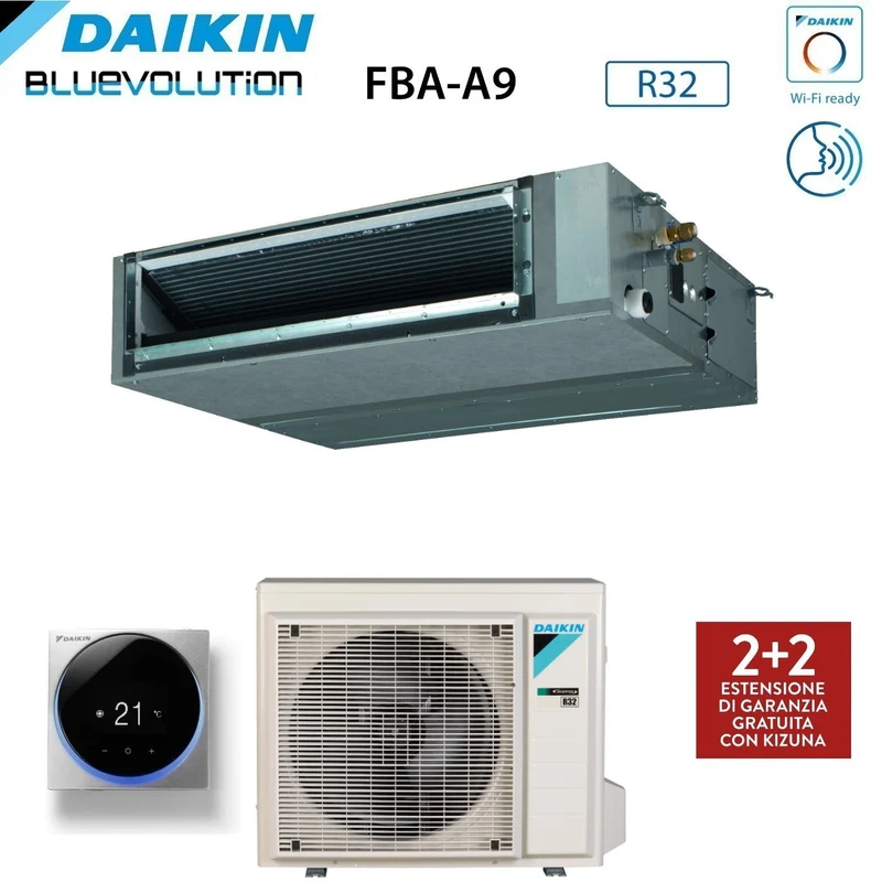 Climatiseur gainable Daikin Bluevolution, puissance moyenne 18 000 BTU, FBA50A, monophasé, R-32, Wi-Fi en option - Garantie italienne