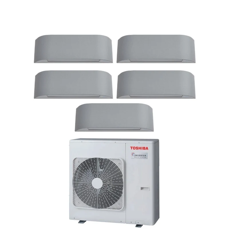 Climatiseur Toshiba Penta Split Inverter série HAORI 10+10+13+13+13 (9+9+12+12+12) RAS-5M34U2AVG-E R-32 Wi-Fi intégré 10000+10000+13000+13000+13000 (9000+9000+12000+12000+12000) Gris clair