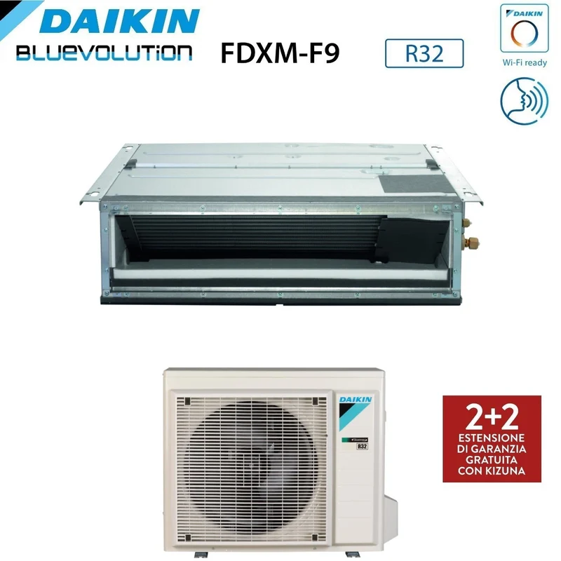 Climatiseur gainable Daikin Bluevolution Inverter ultra-mince 21 000 BTU FDXM60F9 R-32 avec Wi-Fi en option - Garantie italienne